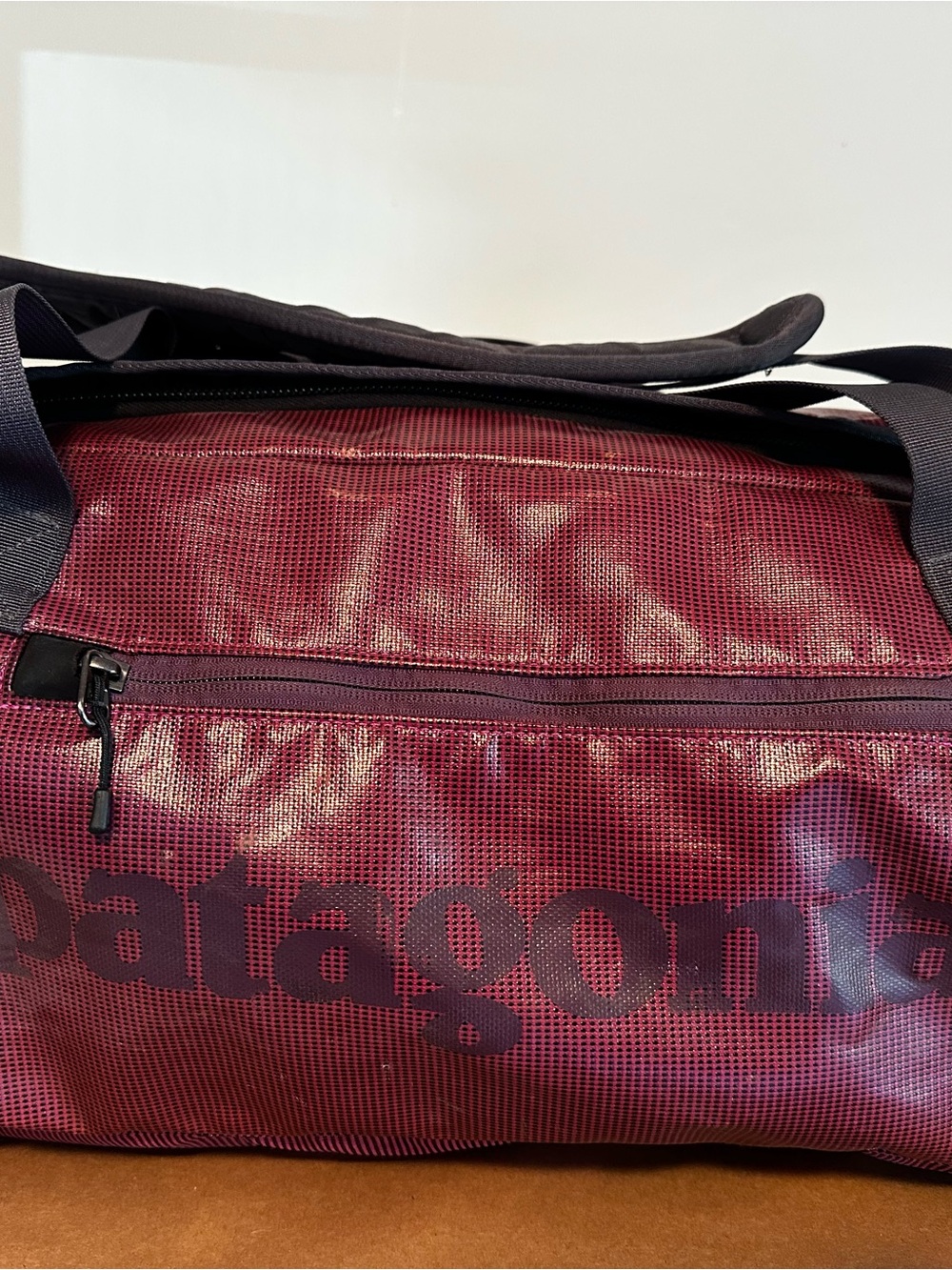 2013 Patagonia Women’s Burgundy Black Hole 60L Duffel Bag - Durable Travel Tote